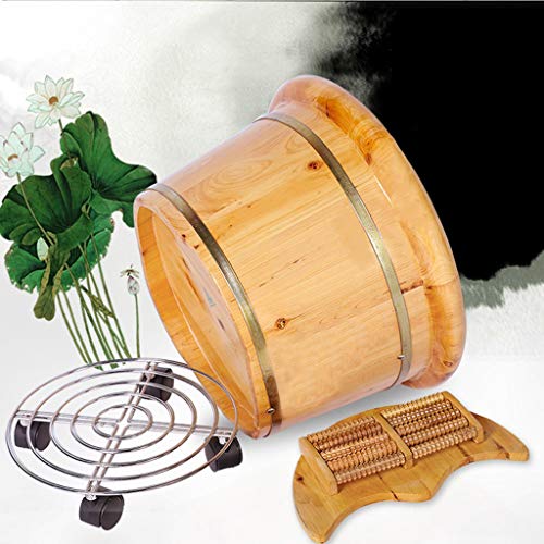 Pecera de pies de madera de cedro para spa y masaje miniatura 5