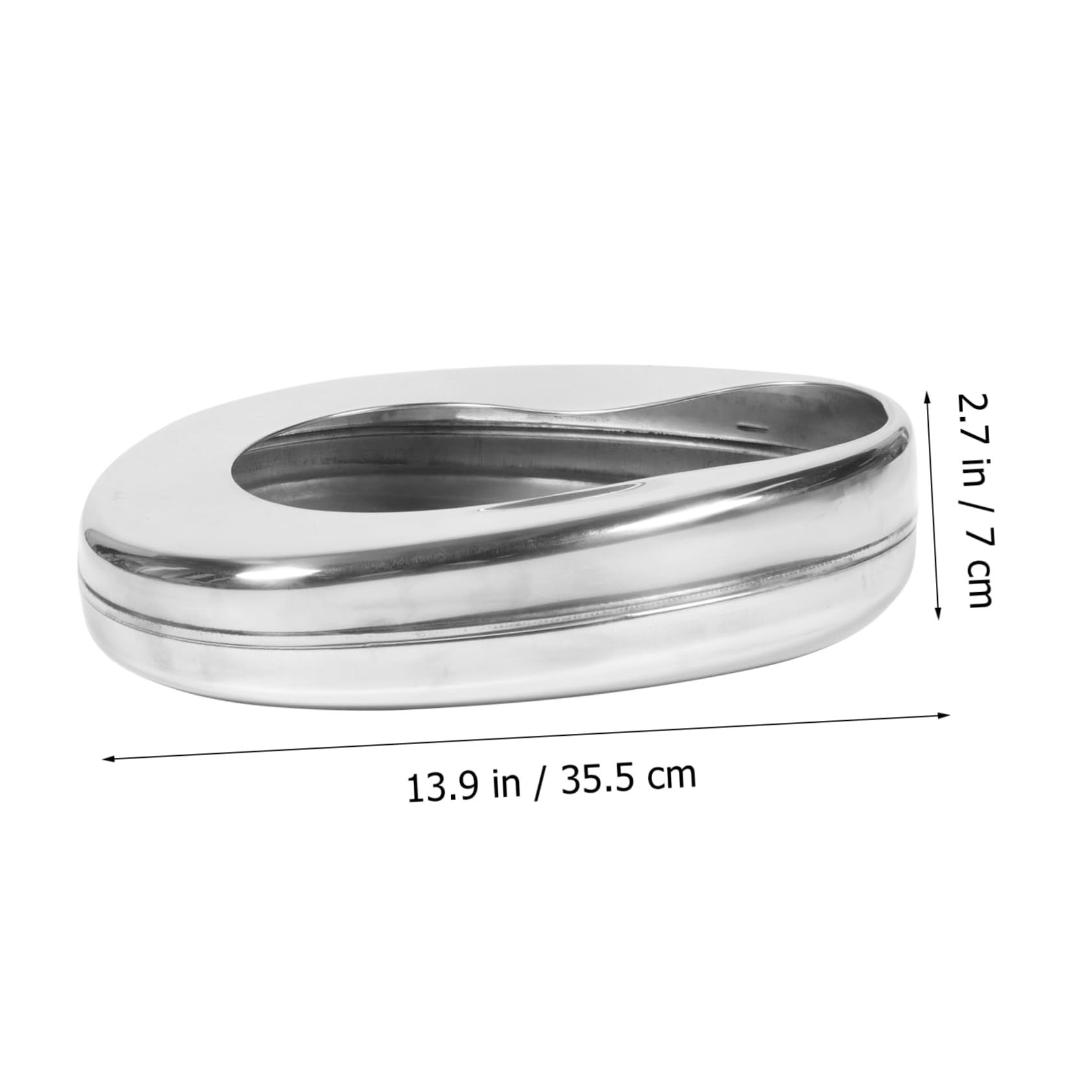 Padella da Letto in Acciaio Inox Argento per Anziani | Design Liscio Anti-spruzzi, Uso Domestico, Indicata per Donne in Gravidanza e Persone Allettate