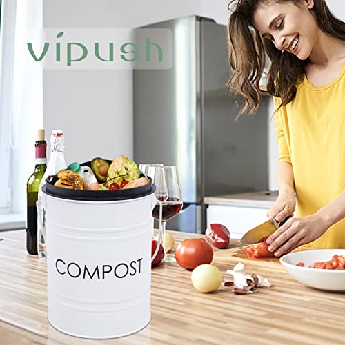 Image of Vipush Kitchen Compost Bin Indoor (White)