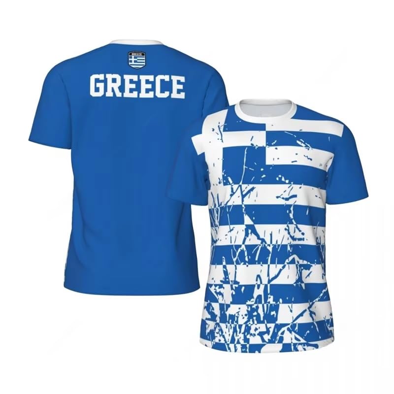 T-shirt foot Grèce homme à manches courtes et col rond pour l'été