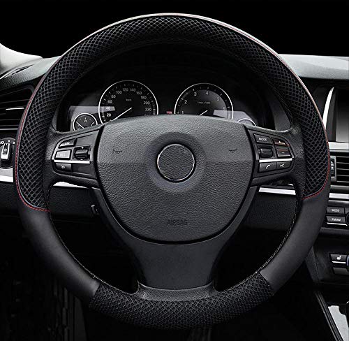 Funda de Volante de Seda de Hielo Transpirable Antideslizante para automóvil negro Cover