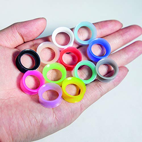 TOPBRIGHT 12 Pairs Ultra Thin Soft Silicone Ear Gauges 24 PCS Earring Plugs4