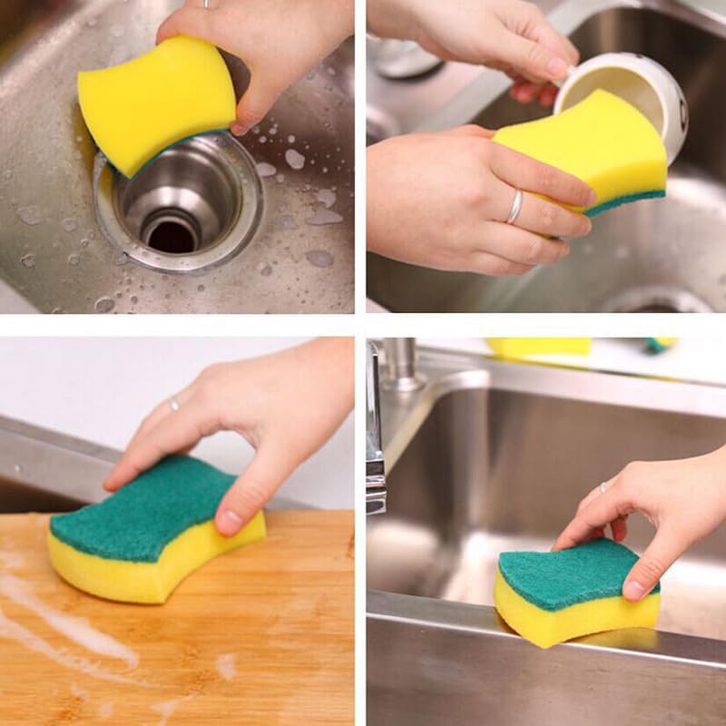 Image of Kitchen Cleaning Sponges,24 Pack Eco Non-Scratch for Dish,Scrub Sponges