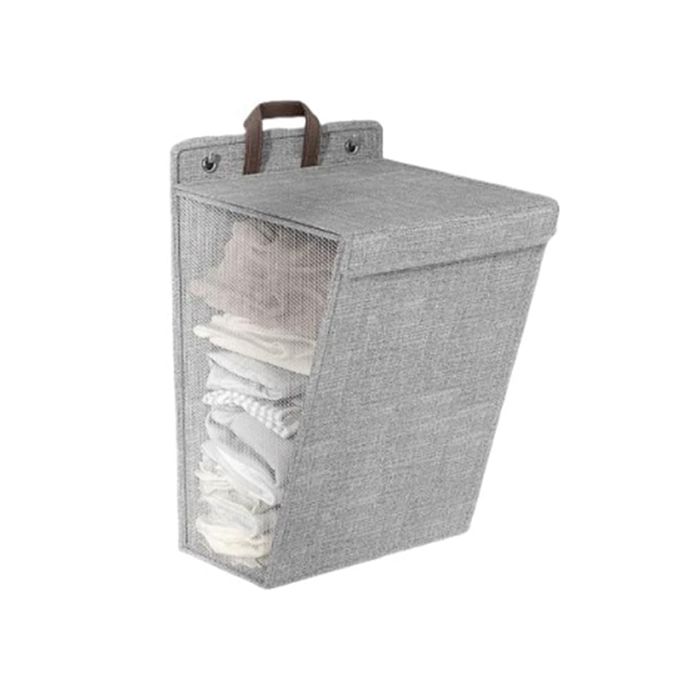 Cesto Portabiancheria Pieghevole A Parete - Grigio 40x25x41 Cm | Per Lavanderia E Camera