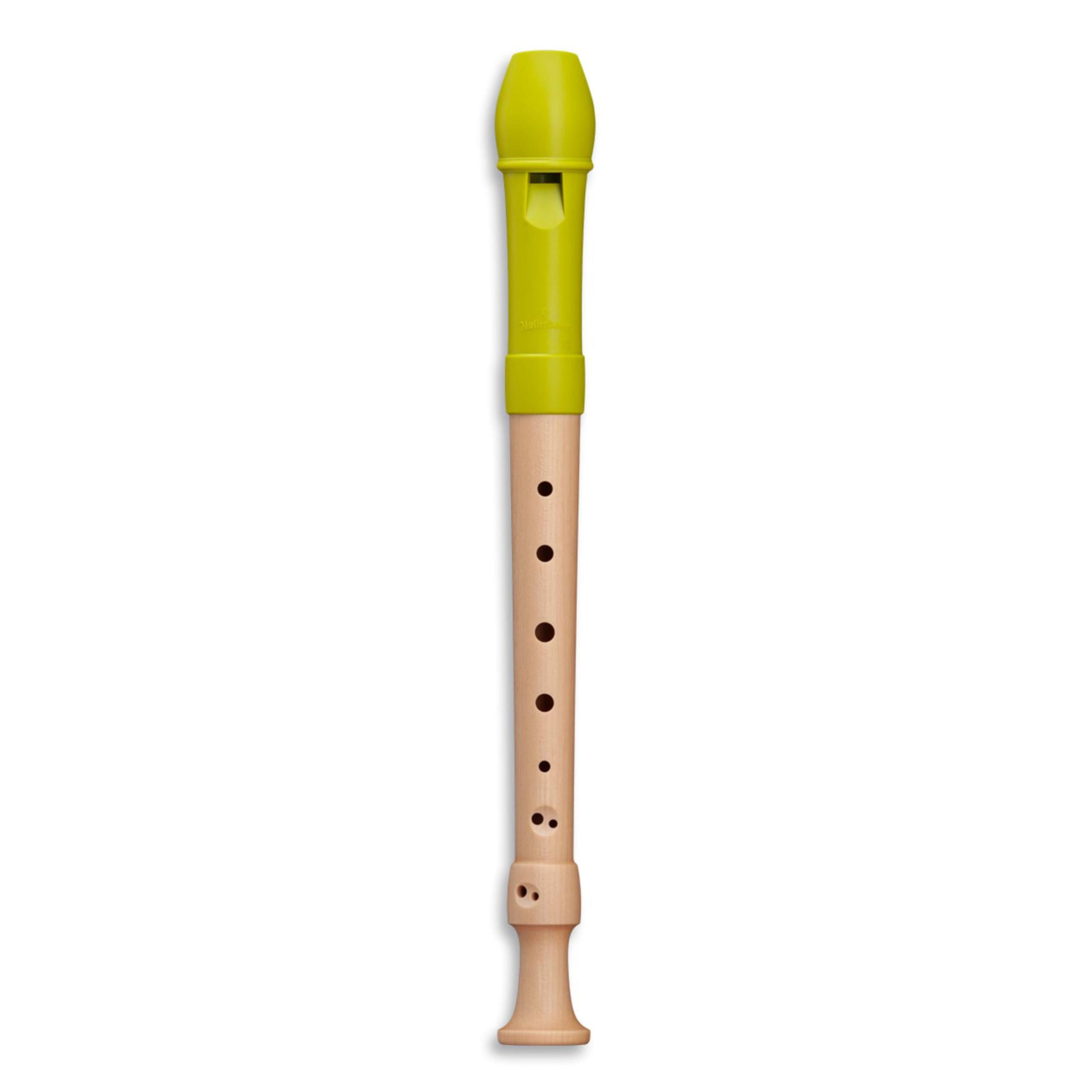 Mollenhauer FIPPLE Lere - Flauta dulce soprano en C, color verde manzana, plástico/arce, doble agujero alemán