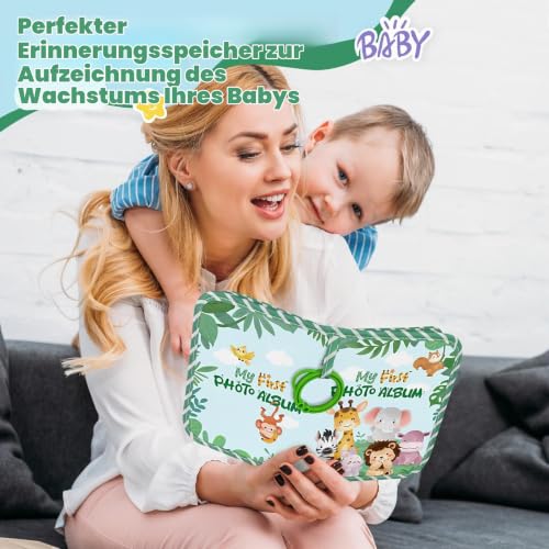Lanpn Mein erstes Buch Baby Fotoalbum 17 10x15 Fotos, Babyalbum mit Beißring und Anhänger Fotobuch zum Stoff… – Ansicht 6