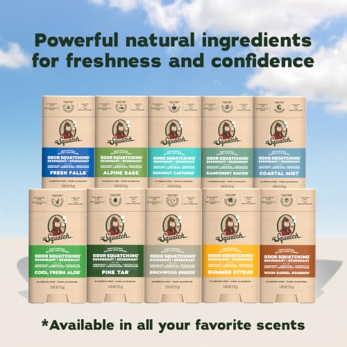 Dr. Squatch Déodorant naturel pour hommes sans aluminium, avec charbon actif et postbiotiques pour jusqu'à 72 heures de protection contre les odeurs corporelles – Wood Barrel Bourbon, 75 g Déo stick – vue 8