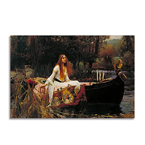 123 Life The Lady Of Shalott Poster By John William Waterhouse Prints Classic Wall Art Painting Artwork Gifts For Bedroom Living Room Wall Decor Unframed (The Lady Of Shalott,30X45Cm/12X18In) #TOP7