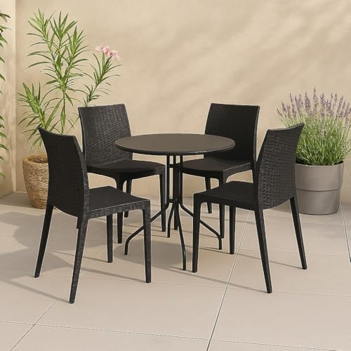 Dmora Set di 4 sedie da Esterno Palizzolo, Sedia Outdoor