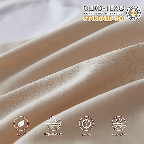 BISELINA-French-Linen-Wrap-Around-Bed-Skirt-with-Pleated-Corner-14-Inch-Tailored-Drop-Natural-Flax-Cotton-Blend-Basic-Soft-Cozy-14-King-Linen BISELINA French Linen Wrap Around Bed Skirt with Pleated Corner 14 Inch Tailored Drop Natural Flax Cotton Blend Basic Soft Cozy 14 King Linen