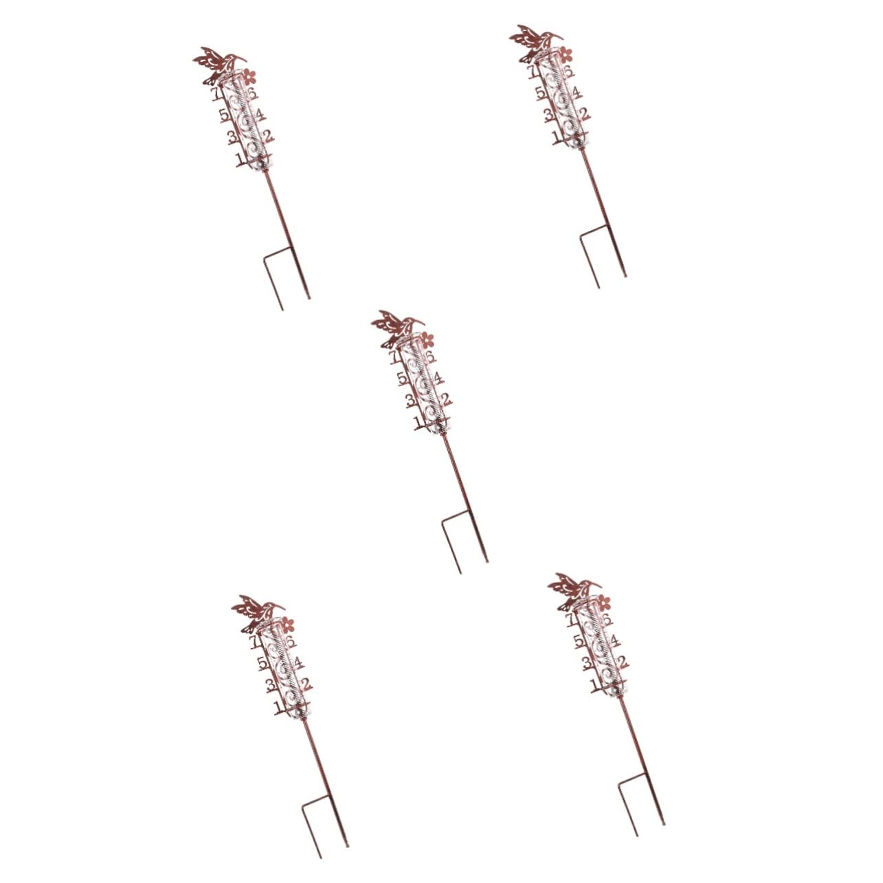 Gatuida 5stücke Outdoor Regenmesser Mit Metallpfahl Tragbarer Dekorativer Regenmesser Für Garten Und Landschaftsgestaltung Kapazität Installieren Reinigen