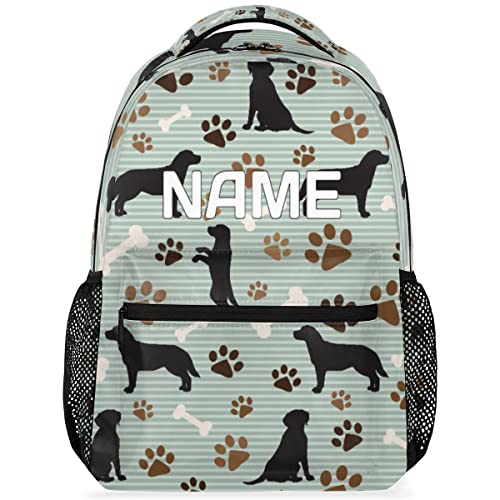 Cute Dog Puppy Custom Backpack for Kids Boys Girls Paw Print Personalized School Bookbag for College Elementary Middle School Bag Casual Daypack Laptop Bag for Women Men