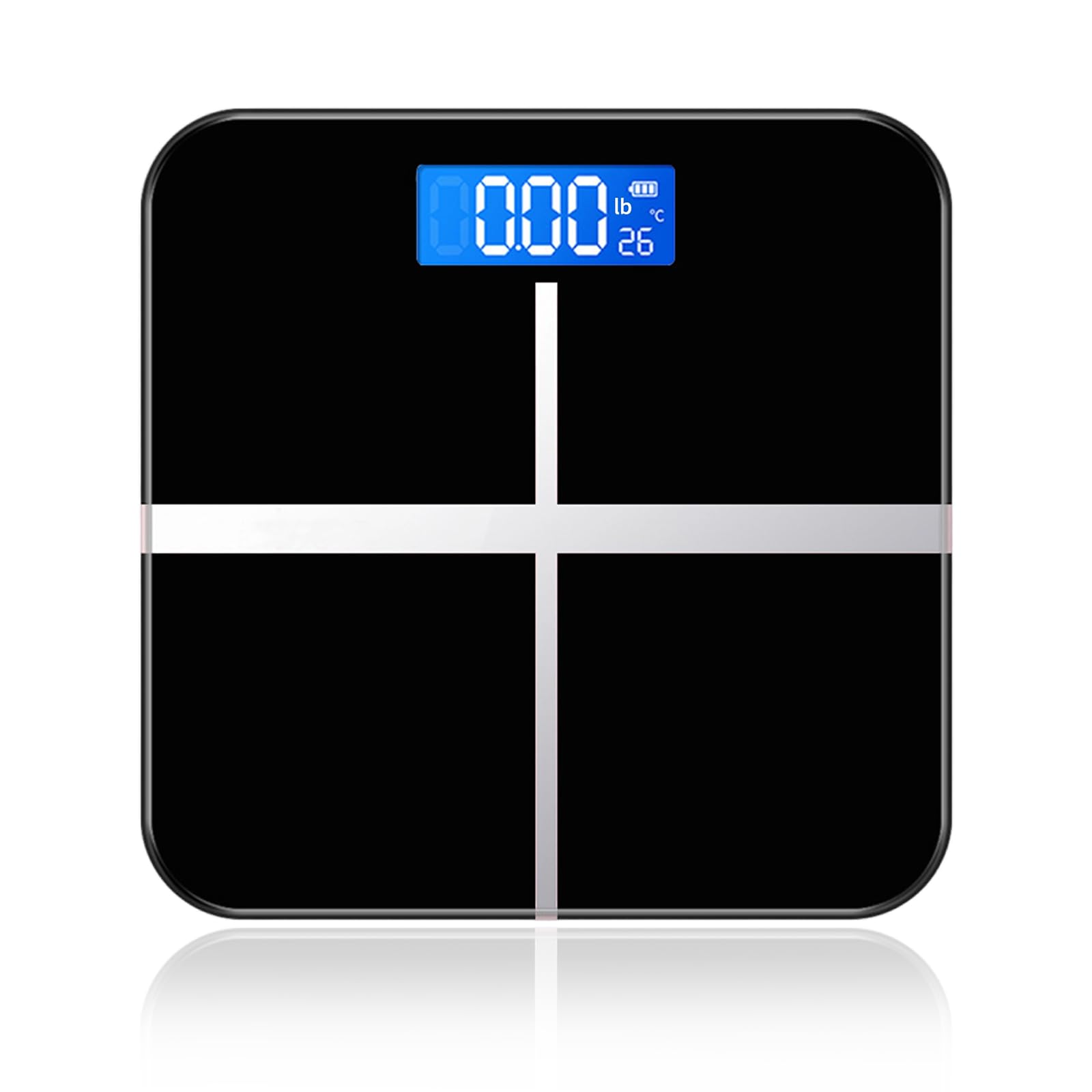 Digital Bathroom Scale for Body Weight High Precision Weighing Scale with Temperature Display Tempered Glass 396lb Capacity Durable