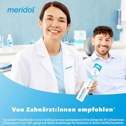 meridol Zahnbürste Zahnfleischschutz, weich, 1 Stück - Handzahnbürste für eine schonende Reinigung von Zähnen am Zahnfleischsaum – Bild 5