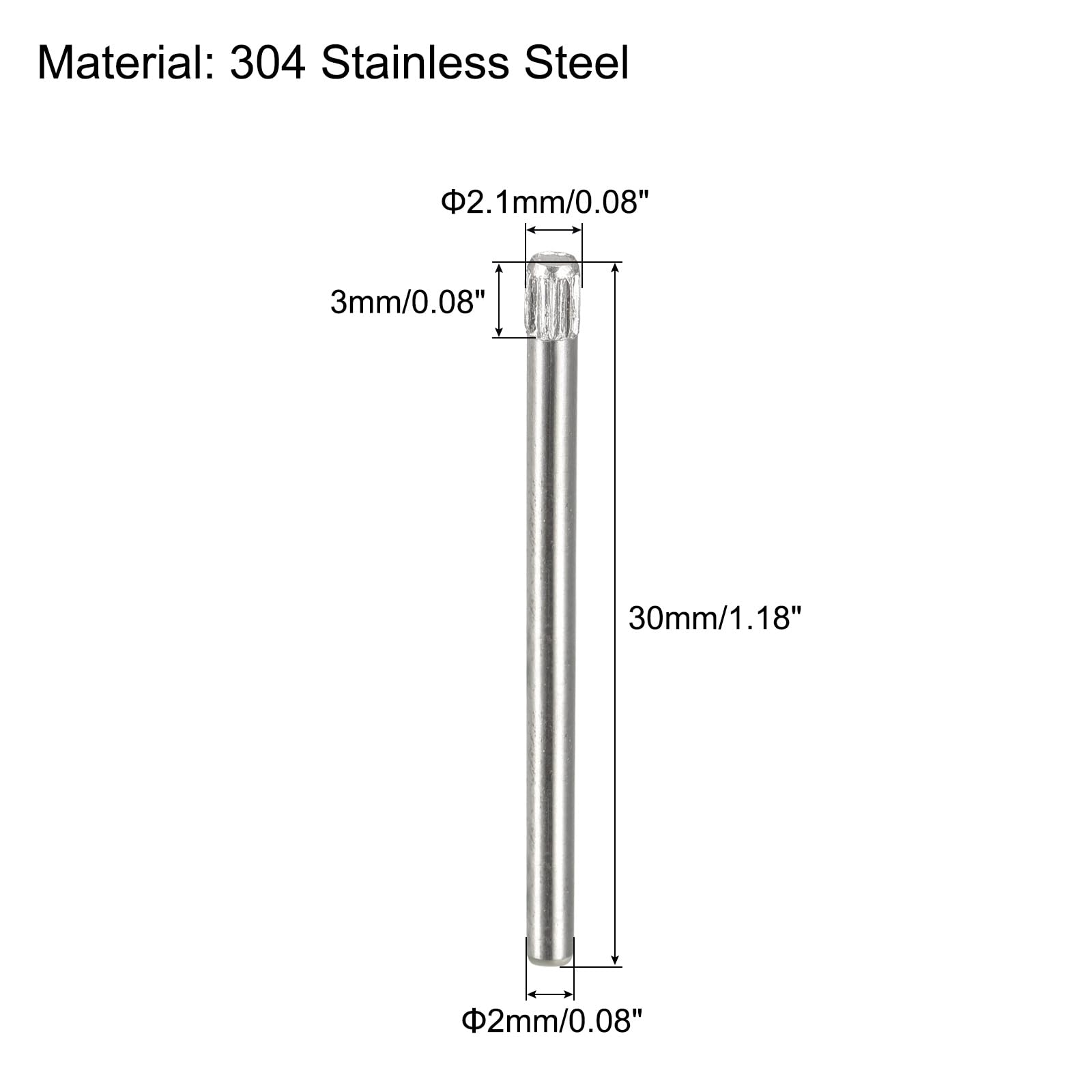 QUARKZMAN 2,1x30mm 304 Spine in Acciaio Inossidabile, 40pz Spina a Testa Scanalata con Estremità Piana, Spina Cilindrica Posizionamento Supporto Letto Scaffale Elementi Fissaggio Ripiani