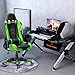 JL Comfurni Gaming Chair Racing Style Ergonomic Swivel Computer Office Desk Chairs Adjustable Height Reclining High-Back with Lumbar Cushion Headrest Executive Leather Task Chair Green