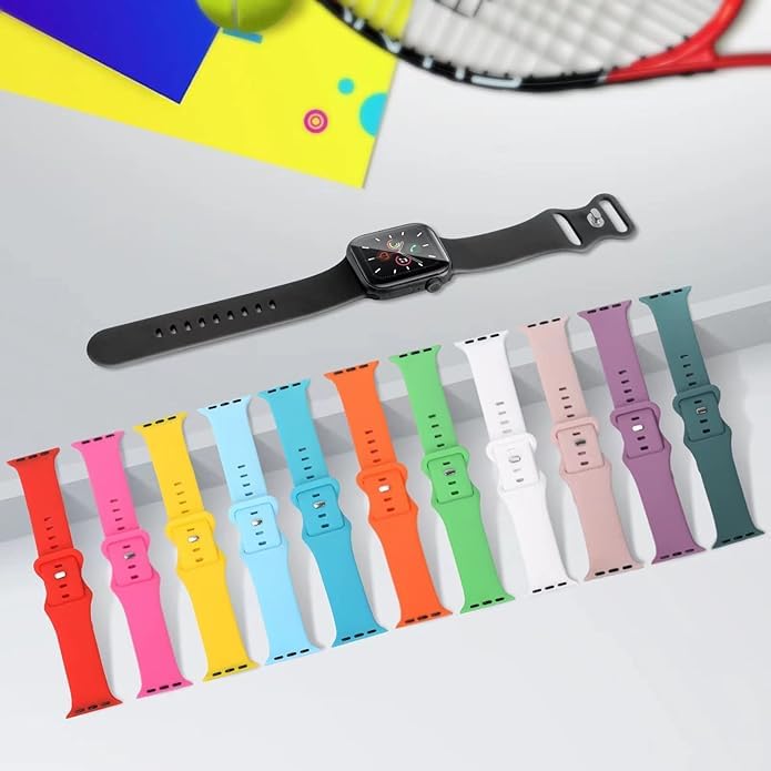 Image of 15Pack Watch Bands Compatible for Apple Watch Band 38mm 40mm 41mm 42mm 44mm 45mm 46mm 49mm Women Men, Soft Silicone Sport Band Strap for iWatch Bands Series Ultra 11 10 9 8 7 6 5 4 3 2 1 SE