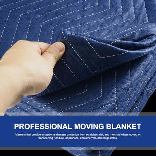3-Pack Moving Blankets 40x72 Inch Heavy Duty Extra Thick Packing Blankets for Moving & Transport Furniture Protection Professional Quilted Moving Supplies - Thumbnail 5