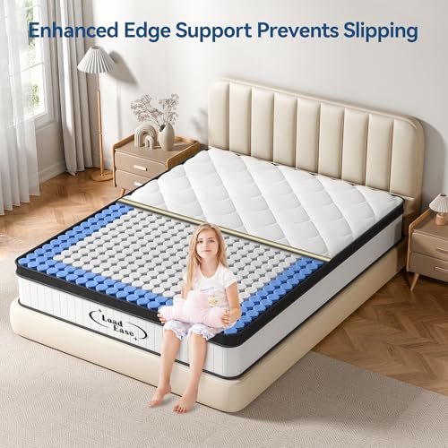 Mattress Queen Size, 14 Inch Queen Hybrid Mattress in a Box, Memory Foam with Firm Individually Wrapped Pocket Springs, Pressure Relief & Motion Isolation, CertiPUR-US Certified, 60" x 80" x 14"