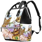 Granny With A Pig Borsa per pannolini Zaino per mummia Borsa per bambini di grande capacità Borsa da viaggio multifunzione Borse per pannolini Borsa per l'allattamento per la cura del bambino,