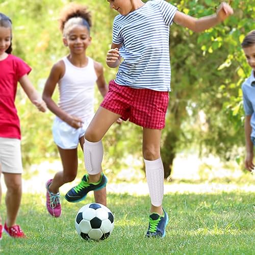 Linkidea 1 Pair Soccer Shin Guards for Kids Youth, Shin Brace Sleeves with Long Honeycomb Pad, Antislip Collision Avoidance Shin Protector for Soccer Football Basketball Volleyball (White/S) - Thumbnail 5