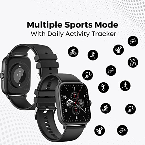 Image of Era Bluetooth Calling Smartwatch with 1.81 inch Full Touch Display, Voice Assistance, SPO2 & Heart Rate Monitoring, Smart Notifications, Music Control, Remote Camera, In-Built Mic & Speaker with IP67 Rating (Black)