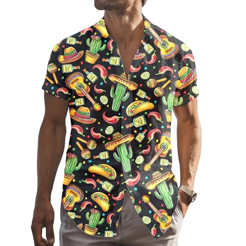 Mens Hawaiian Shirts Short Sleeve Funny Shirts Beach Shirts for Men,Button Down Hawaiian Shirt for Men4