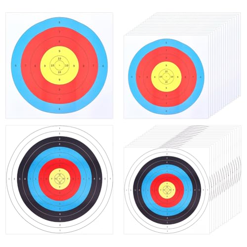 NBEADS 40 Pcs 2 Styles Targets Paper, Archery Target Practice Accessories Archery Vertical Targets Bow Targets for Hunting Target Competition Shooting Archery Accessories, 40×40cm