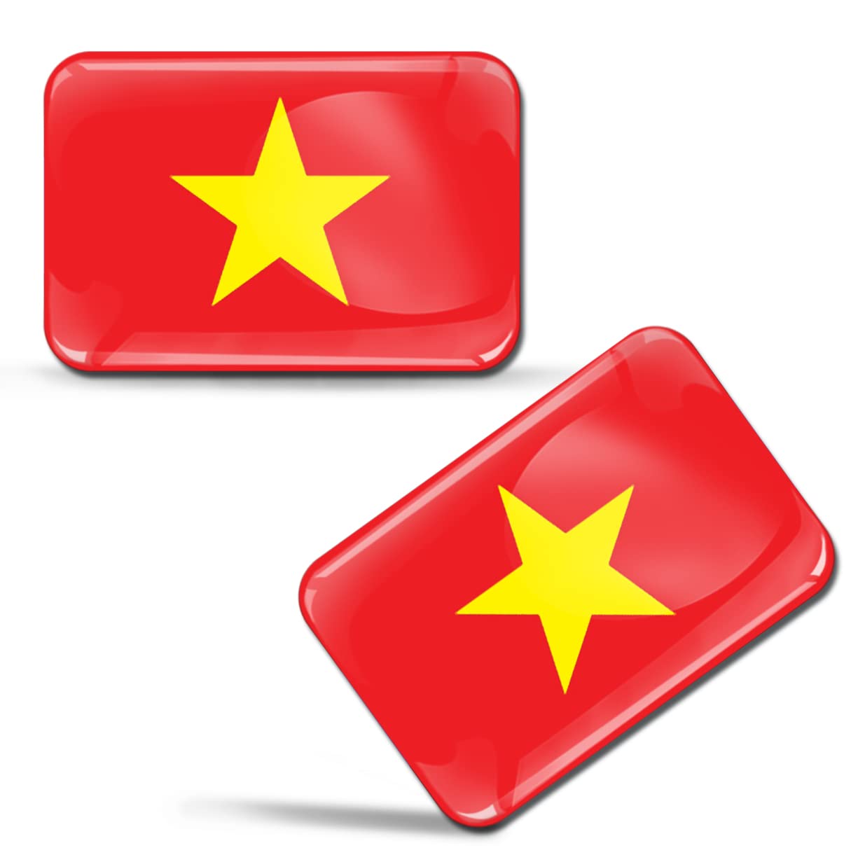 SkinoEu 2 x 3D Gel Sticker Vietnam Vietnamese Flag Car Motorcycle Bike Tuning F 210