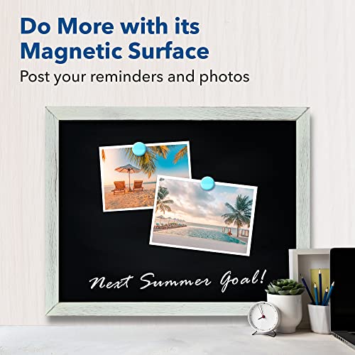 Premium 11X14 Small Chalkboard - Rustic Pine Wood Frame | Kitchen Wall Decor, Tabletop Signs For Weddings, Menu Board With Magnetic, Non-Porous Surface | Wipes Easily (White Washed) #TOP7