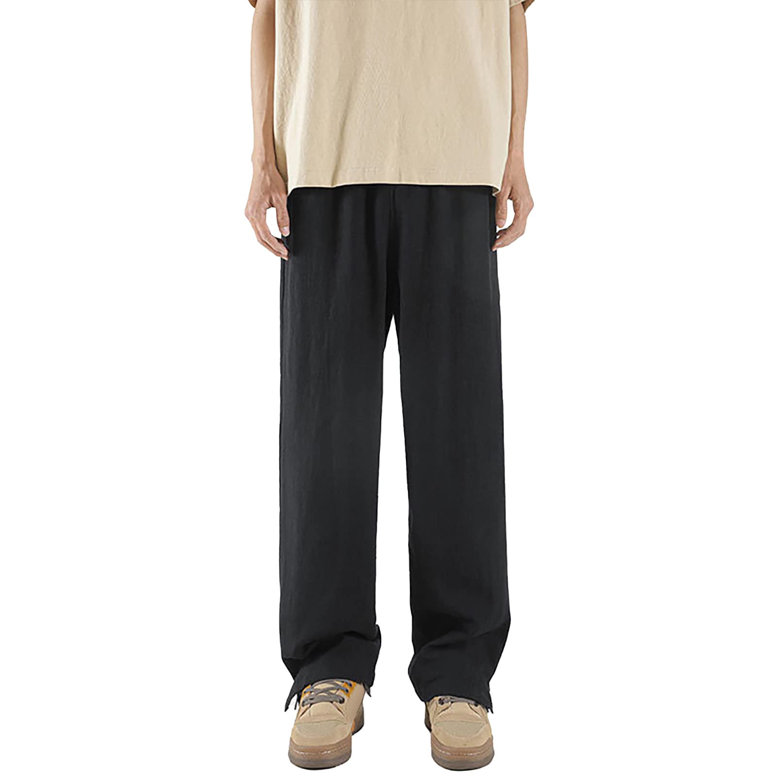 Pantaloni Casual Elegante Bloomers da Uomo Larghi in Cotone Dritto Pantaloni Casual Estivi da Uomo Pantaloni Traspiranti da Uomo Pantaloni da Lavoro Invernali
