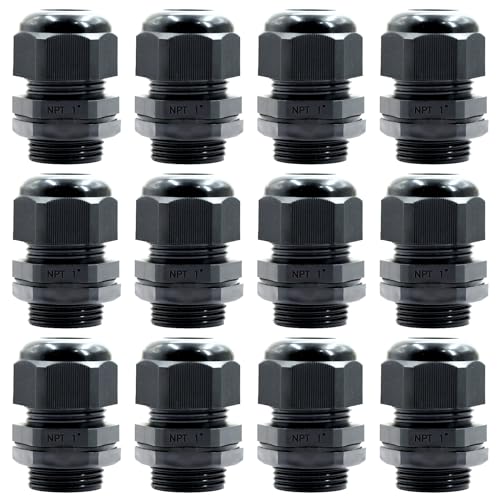 Snapklik.com : 12 Pack 1 Black NPT Cable Glands IP68 Waterproof ...