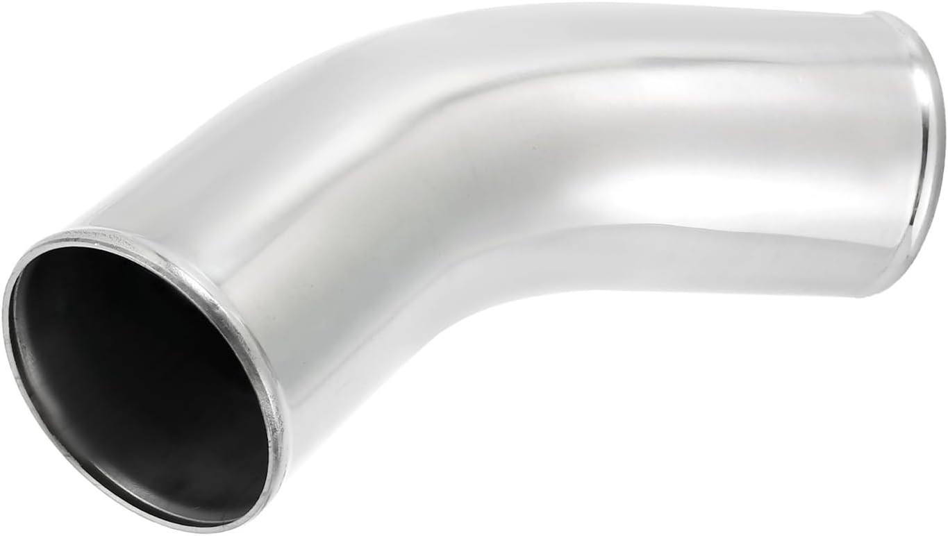 ACROPIX OD 4" 102mm Length 12" 300mm Aluminum Alloy Tube Intercooler Pipe 45 Degree Air Intake Tube Silver Tone for Car Car Parts