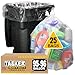95-96 Gallon Clear Trash Bags, Large Clear Plastic Garbage Bags, 25/Count, 61"W x 68"H.