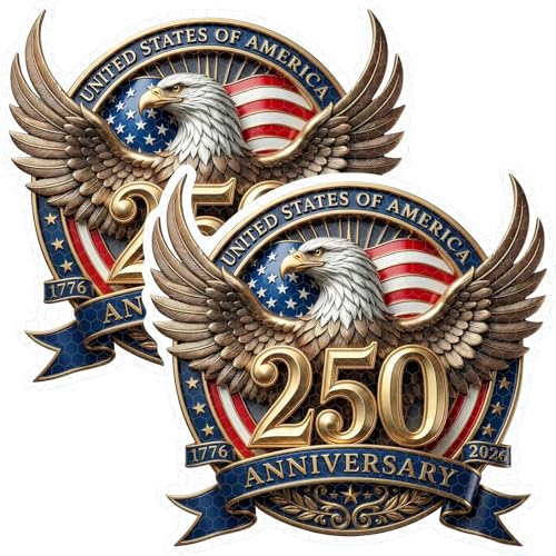 Image of USA 250th Anniversary Commemorative Car Magnet,2pcs American Eagle Magnets,Magnetic Car Decals,Garage Door Stickers Decors, Glow in The Dark Holiday Magnet for Fridge