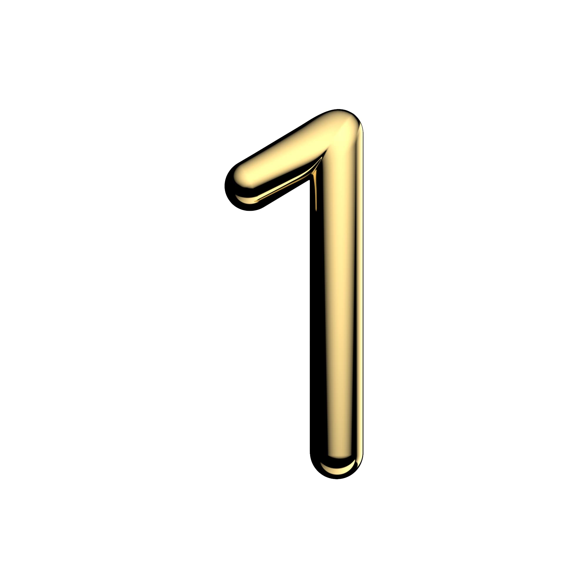 Ultion Sweet Gold Door Numbers '1' - 3inch height - Self Adhering, No Drilling or Screwing Required … — image 1