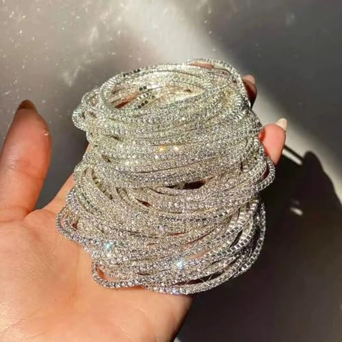 Bracelet extensible en zircone cubique anti-perte sans fermoir difficile