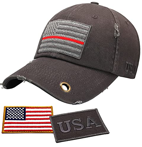 Image of Antourage American Flag Unisex Baseball Hat for Men and Women | USA Flag Mesh Snapback Flat Visor Cap + 2 Patriotic Patches