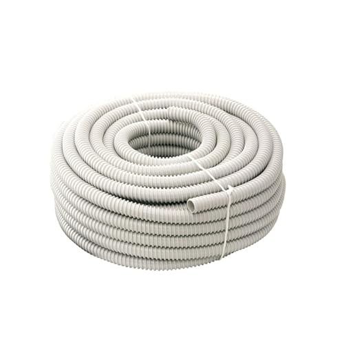 Bobina de 30 metros con revestimiento en espiral de 25 mm de diámetro, flexible, color gris