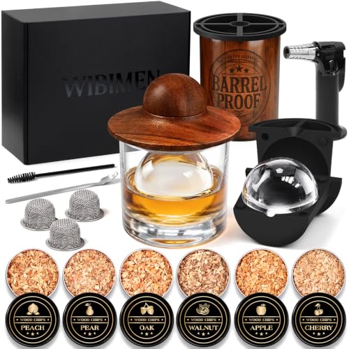 Whiskey Smoker Kit with Torch & Clear Ice Maker Old Fashioned Smoker Kit