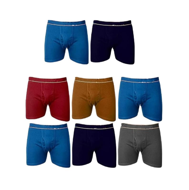 Image of INNERO Men's Long Trunk, Multicolor Outer Elastic Underwear for Men