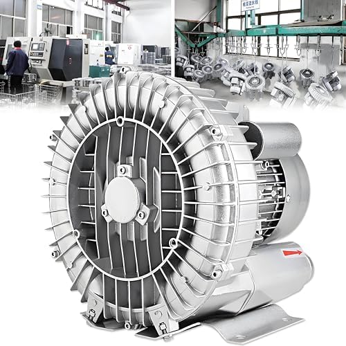 Regenerative Blower Electric Air Pump for Fish Tanks, Aquariums, & Industrial Use - High Efficiency Air Blowing & Suction, Quiet Operation, Durable Design