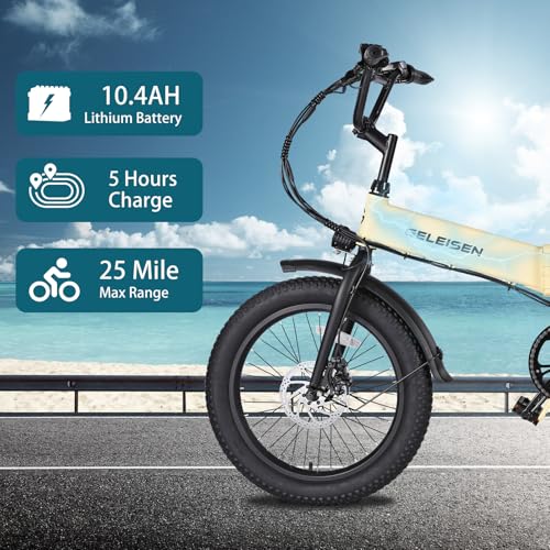Folding Electric Bike for Adults, 20″×3.0 Fat Tire Electric