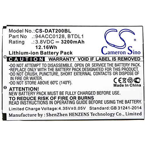 Battery 3200mAh for Datalogic Axist, DL-Axist Scanner, Replacement for 3H21-00000491, 94ACC0128, 94ACC0129, BTDL1
