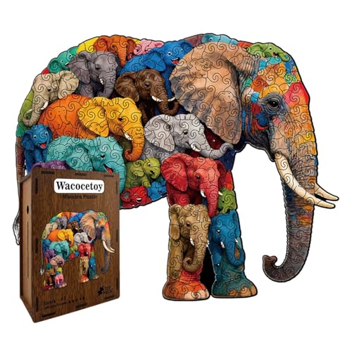 de Madera de Animales – 30,5 cm con Forma de Animal | Juego Creativo para Familia – Diseño Irregular de Madera de 218 Piezas 410 g Juguete Educativo promueve la resolución de