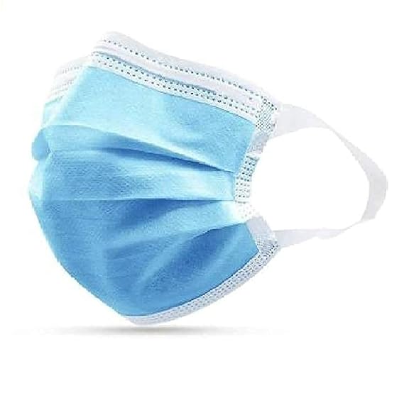 MAXXPRO CE and FDA approved (100 Blue IN BOX) melt blown / non woven Fabric Disposable Surgical Mask 3-Ply Disposable Surgical Mask With nose pin Non Swelling Feather Soft(Blue, Without Valve, Pack Of 100)for unisex men women kids Senior Citizens Largavida certified ISO approved