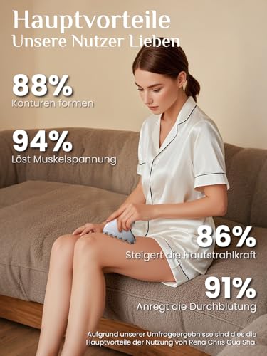 Rena Chris großer Edelstahl Gua Sha Stein, Guasha Stein für eine definierte Kieferlinie, gegen Gesichtsschwellungen, Hautpflege-Geschenk – Glanzsilber 5
