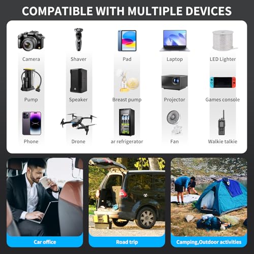 200W Car Power Inverter, Fast Charɡer Adapter 12V DC to 110V AC Converter Vehicle Plug Adapter Outlet, Dual 24W PD USB-C/ QC3.0 4.8A USB Ports Car Outlet for Laptop by MyAnts - Image 6