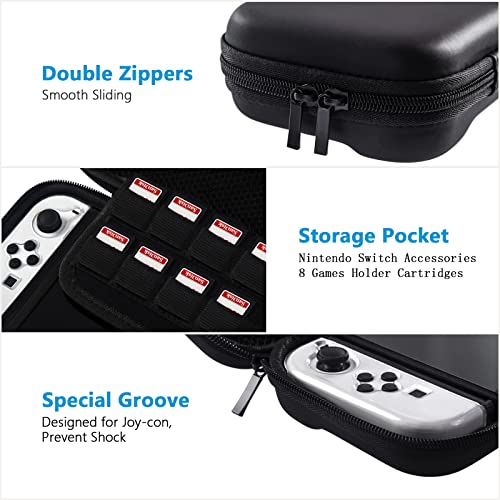 Teyomi® Funda compatible con Nintendo Switch OLED modelo 2021, accesorios Nintendo Switch con funda, protector de pantalla, funda transparente para Nintendo Switch OLED, funda para mango Joy-Con - imagen 4