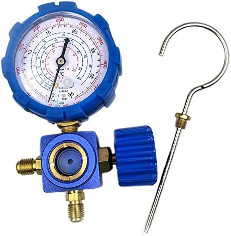 Nikauto R134 R410a R22 R404a Manifold Gauge High Low Pressure Gauge Without Hose (Blue)
